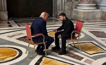 Powerful photo shows Trump and Zelensky's meeting prior to Pope Francis' funeral