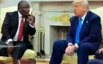 Donald Trump shockingly shows South African president video he claims is 'evidence of genocide' in his country